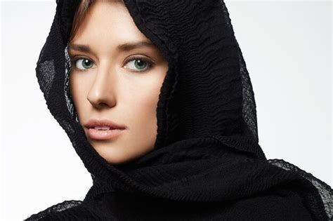 Premium Photo Beautiful Young Woman In Hood Or Hijab