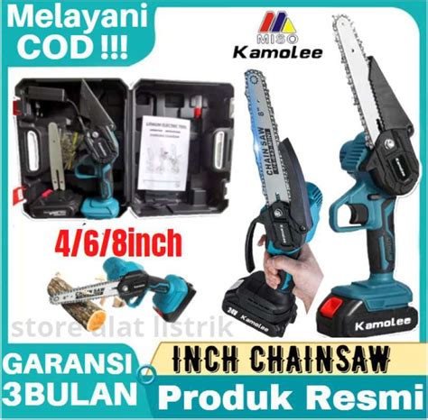 Promo Mesin Gergaji Listrik Kayu Mini Portable Cordless Chainsaw V