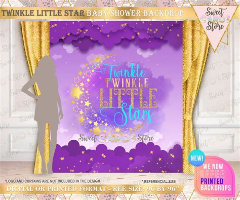 Twinkle Twinkle Little Star Party Backdrop Stars Backdrop Moon And S