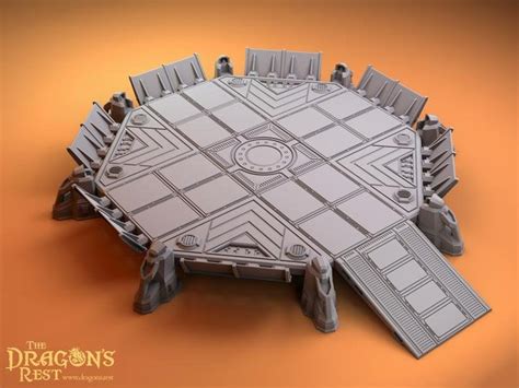 Spaceship Landing Pad Sci Fi Outpost Mm Dnd Starfinder Etsy