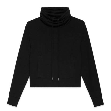 Helmut Lang Villous Funnel Neck Sweatshirt Black