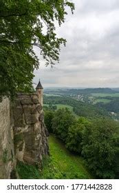 Moody Scene Ruined Stone Walls Gravestones Stock Photo 2235328349