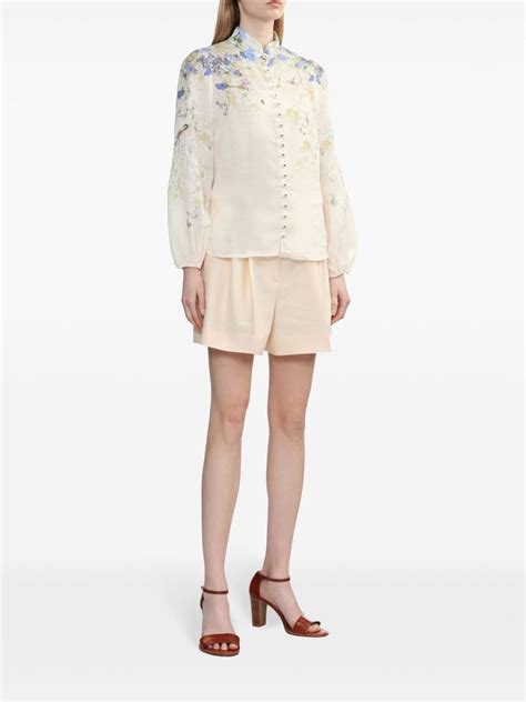 ZIMMERMANN Harmony Floral Print Blouse White FARFETCH