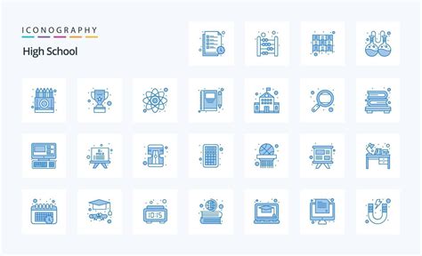 25 High School Blue icon pack 18561698 Vector Art at Vecteezy