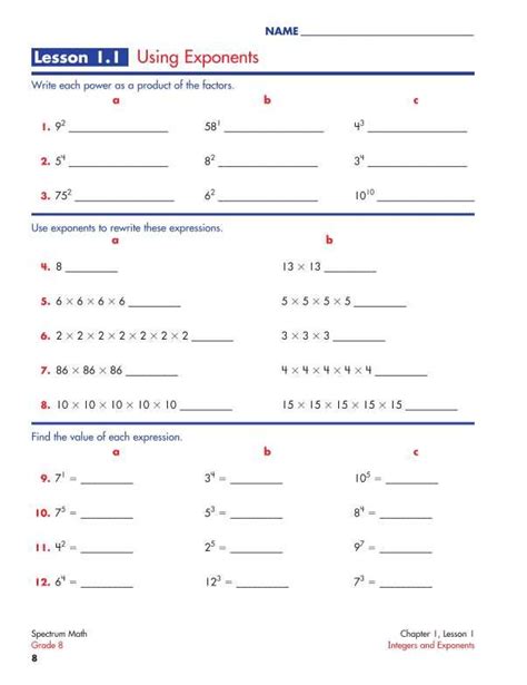 Carson Dellosa Spectrum Math Workbook Grade 8 Cd 704568 Supplyme