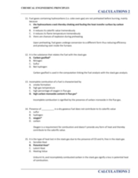 Solution Chemical Engineering Calculations Reviewer Studypool