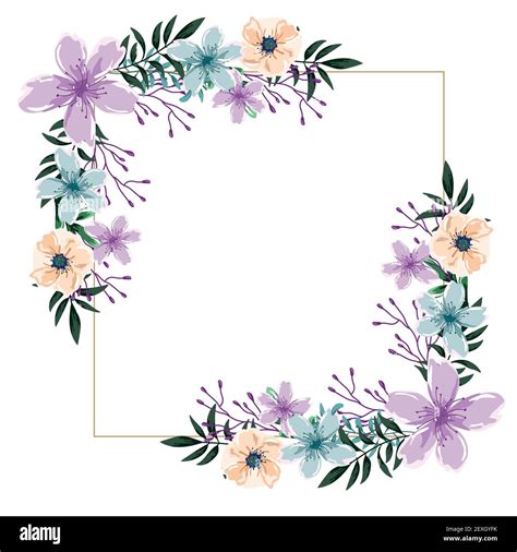 Watercolor Flowers Clipart Delicate Flower Clip Art Floral Frame Wreat