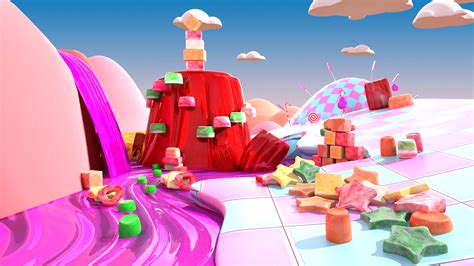 Artstation 3d Jelly Landscape Environment In Fall Guys Art Style