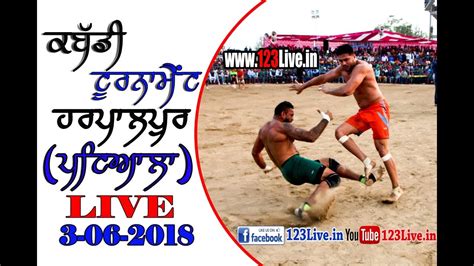 Live Harpalpur Patiala Kabaddi Tournament 03 June 2018 123Live