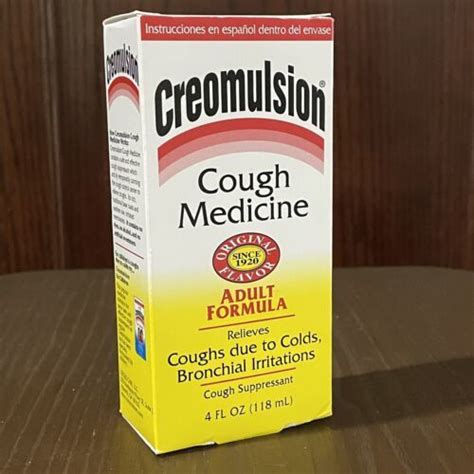 Creomulsion Cough Suppressant Medicine Adult Formula Original 4 Oz 12 2023 Cough Cold And Flu