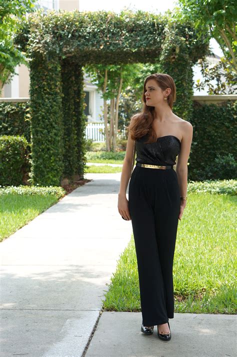 Sequin Strapless Black Jumpsuit