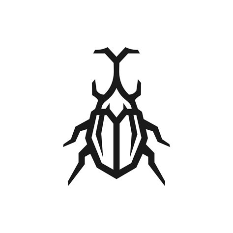 Beetle Logo Vector Icon Design Illustration Of Japanese Male Stag Beetle Insect With Horn