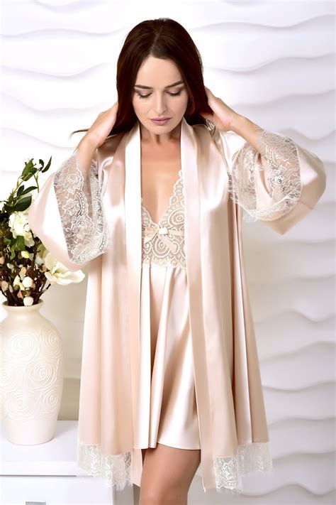 Peignoir Set Nightgown Satin Nightgown Lace Gown Women Wedding Etsy