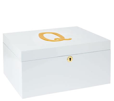 Personalized White Lacquer Jewelry Box Page 1 QVC