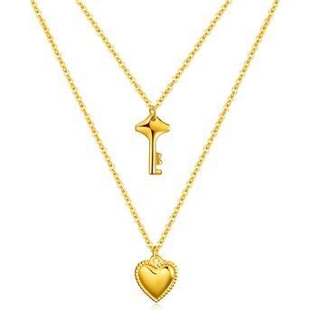 18K Gold Plated Stainless Steel Heart Necklace Intensity SKU 87417