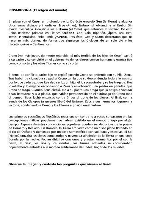 COSM 101: Apuntes sobre la Cosmogonía y el Origen del Mundo - Studocu
