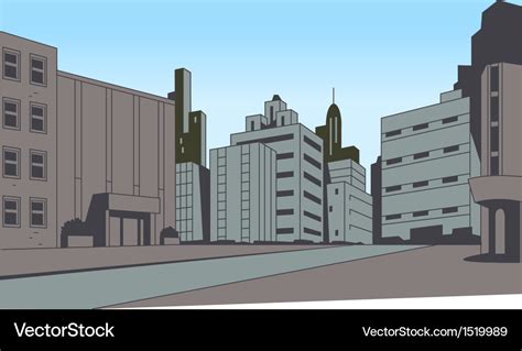 Comics city street scene background Royalty Free Vector