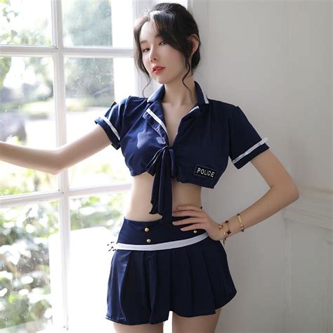 Jual [ Redpink ] Cosplay Custome Lingerie Fit Seragam Police Girl Women