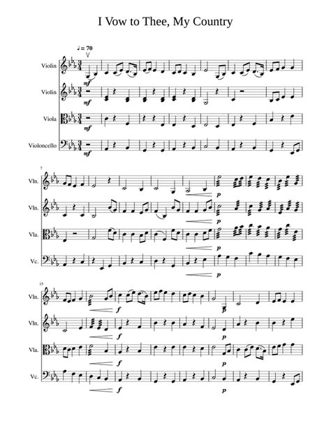 I Vow To Thee My Country Sheet Music For Violin Viola Cello