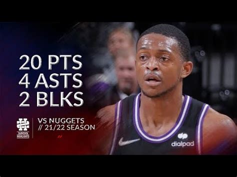 De Aaron Fox 20 Pts 4 Asts 2 Blks Vs Nuggets 21 22 Season YouTube