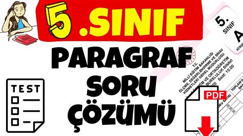 5 Sınıf Paragraf Soruları 5 Sınıf Paragraf Testi 5 Sınıf Paragrafta