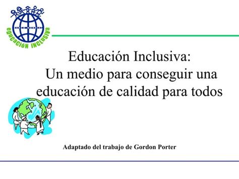 Introduccion A La Educaci N Inclusiva Ppt