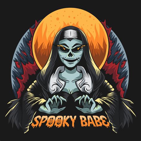 Spooky Babe Halloween Halloween Tshirt Design Spooky Halloween Illustration Background