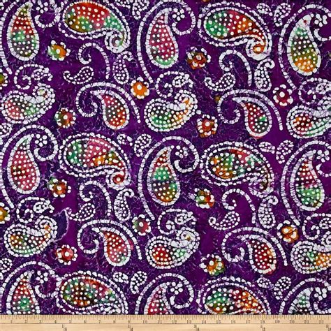 Indian Batik Caledonia Garden Paisley Purple From Fabricdotcom From Textile Creations This