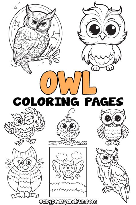 Owl Coloring Pages Printable Sheets Easy Peasy And Fun