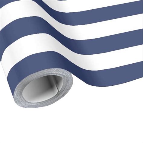 Nautical Blue And White Striped Wrapping Paper Zazzle