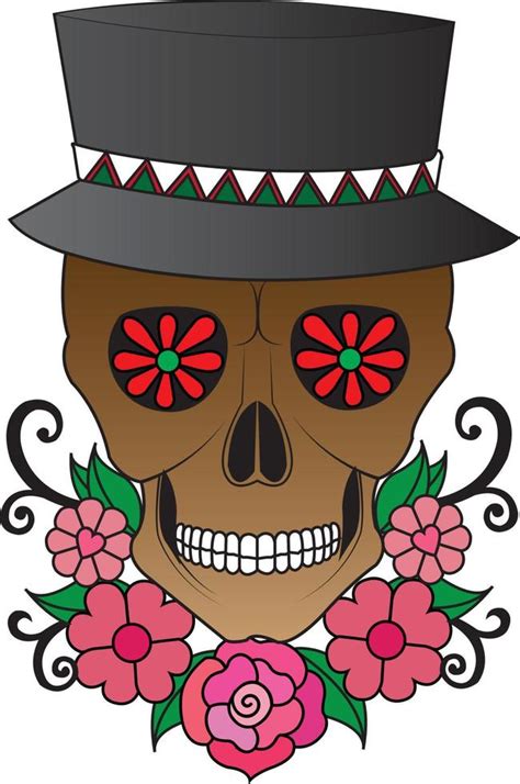 Art skull day of the dead. Hand drawing and make graphic vector. 13593305 Vector Art at Vecteezy