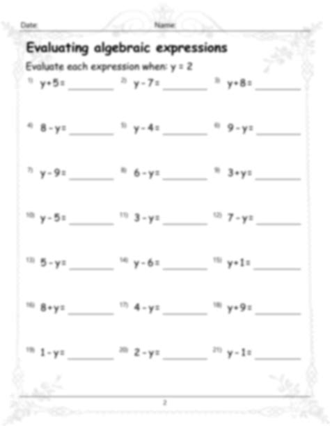 SOLUTION: Evaluating algebraic expressions worksheets - Studypool ...