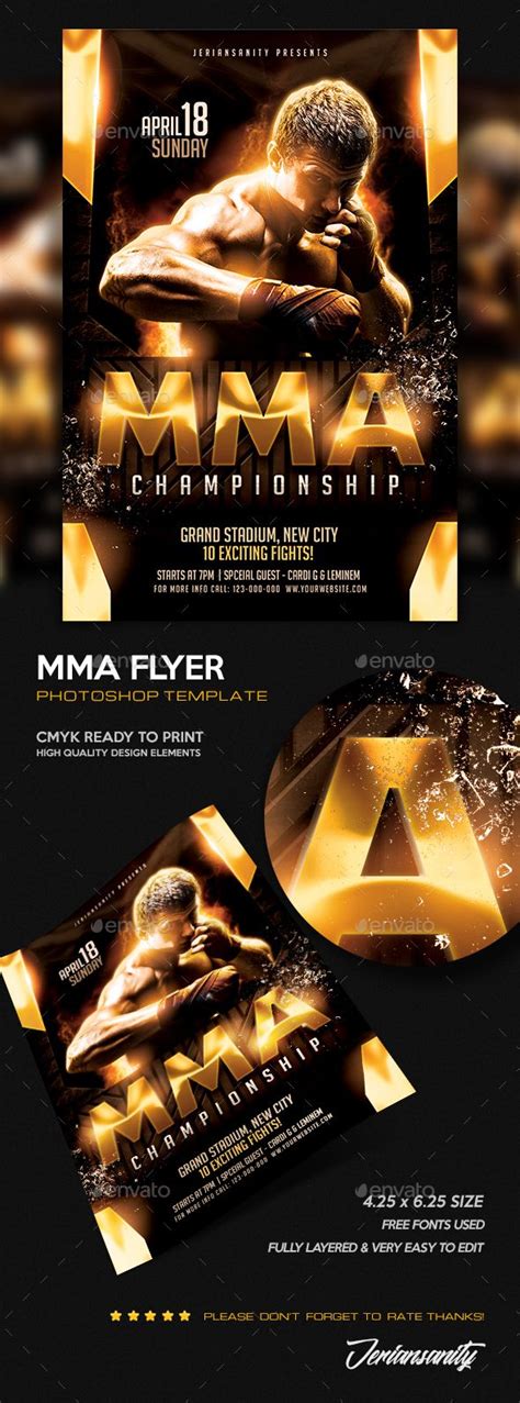 Mma Fight Flyer Template Psd Flyer Mma Fight