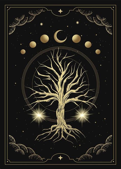 Magical Sacred Tree Tarot Poster Picture Metal Print Paint By