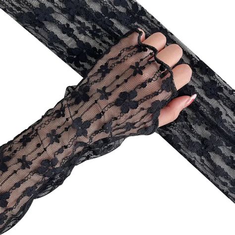 Summer Women Sun Protection Sleeves Mesh Lace Gloves Uv Thin Long Fingerless Gloves Breathable