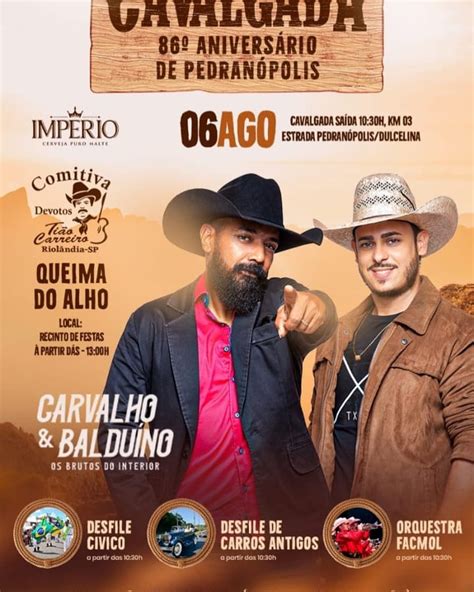 Neste domingo 06 de agosto tem a Cavalgada de Pedranópolis em