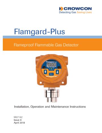 Crowcon Flamgard Plus Fixed Gas Detector Installation, Operation And ...