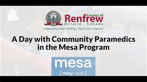 County Of Renfrew A Day With Community Paramedics In The Mesa Program