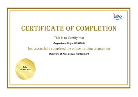 Certificate Sexual Ppt