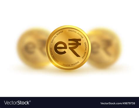 E Rupi Erupee Digital Coin Virtual Currency Vector Image