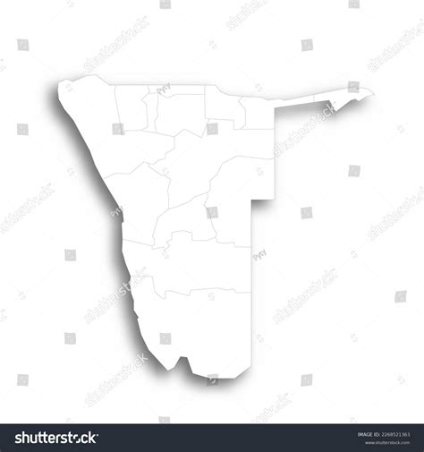 Namibia Political Map Of Administrative Royalty Free Stock Vector