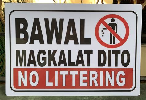 Pvc Signage Bawal Magkalat Dito No Littering X Inches Lazada Ph