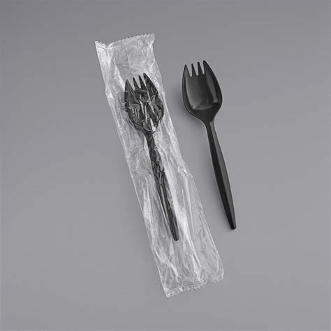 Choice Individually Wrapped Medium Weight Black Polypropylene Plastic