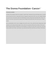 The Donna Foundation- Cancer.docx - The Donna Foundation- Cancer! The ...