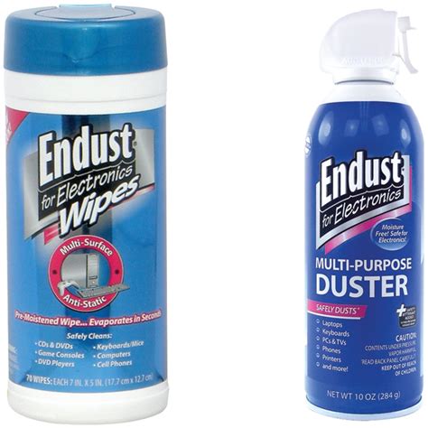 Endust 11384 Electronics Duster And 259000 Anti Static Pop Up Wipes