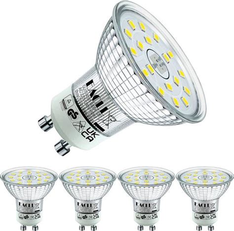 Ampoules Led Gu Blanc Froid W Quivalent Halogne W Lot De K