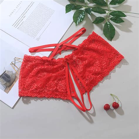 Low Waist Briefs Sexy Crotchless Lace Womens Panties Female Underwear