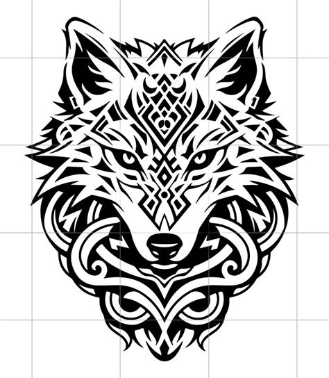 A Wolf S Head With An Intricate Pattern On It