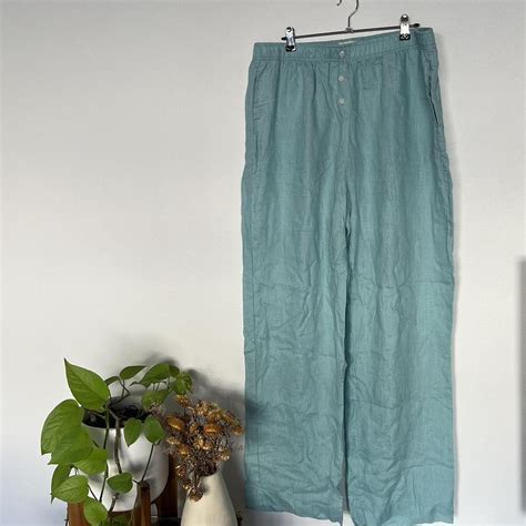 NUDE LUCY Linen Lounge Pants In Aqua Size XXL Depop
