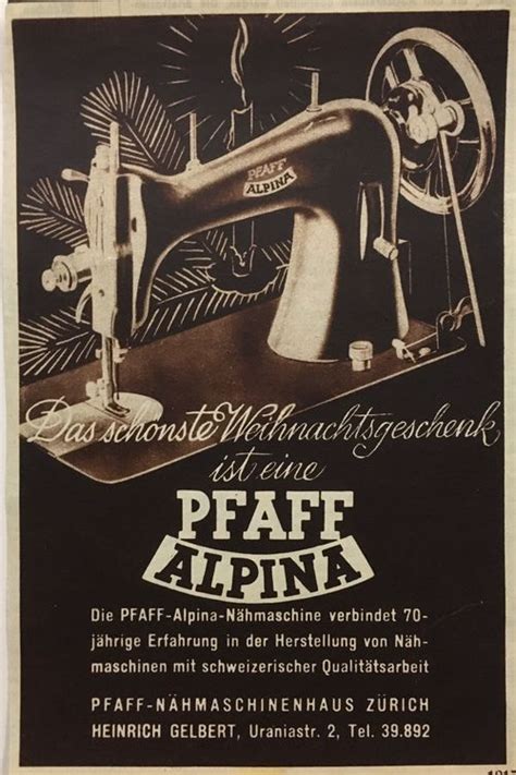 Vintage Reklame Pfaff Alpina Nähmaschine 1935 Acheter Sur Ricardo